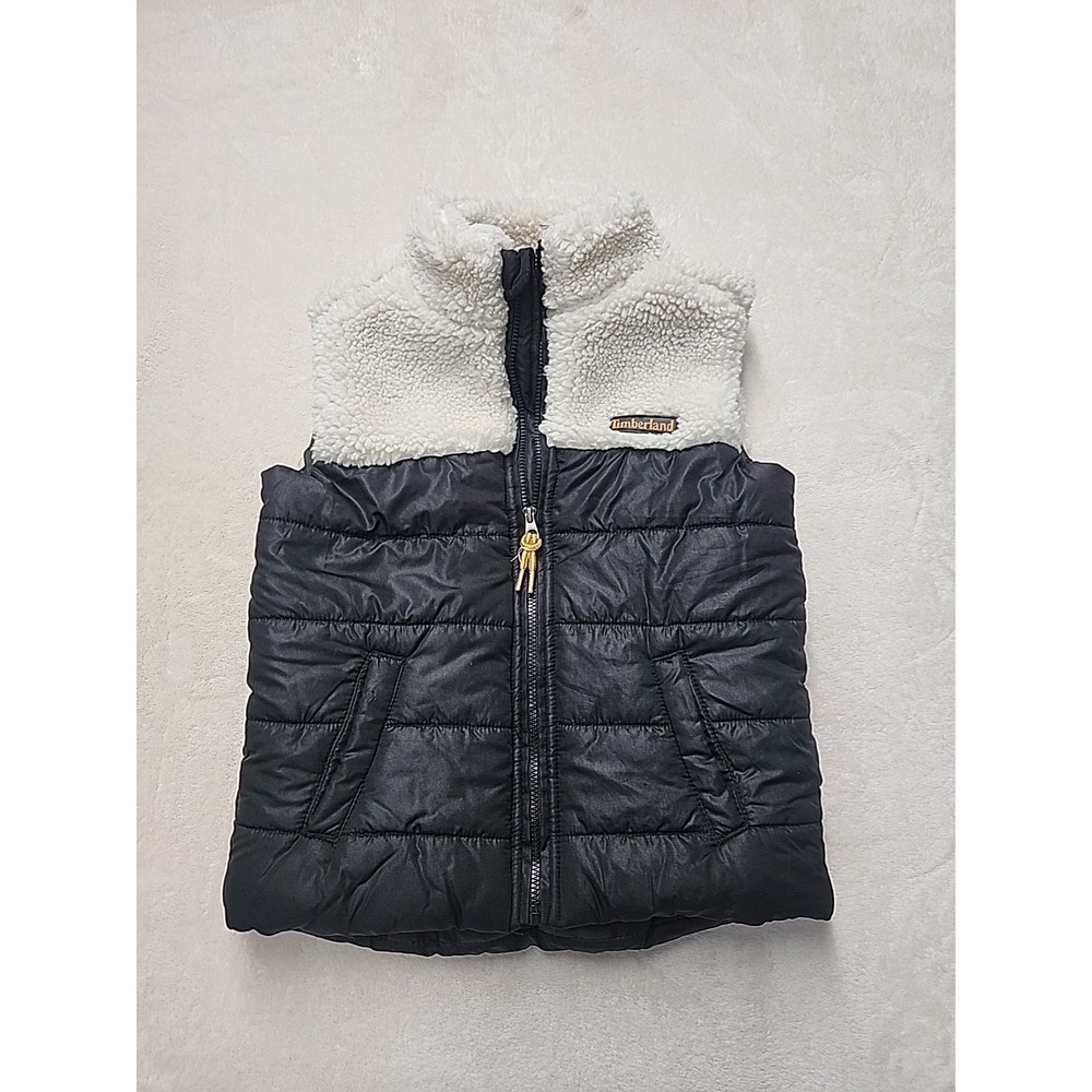 Timberland Kids Puff Vest With Sherpa Black Size 4